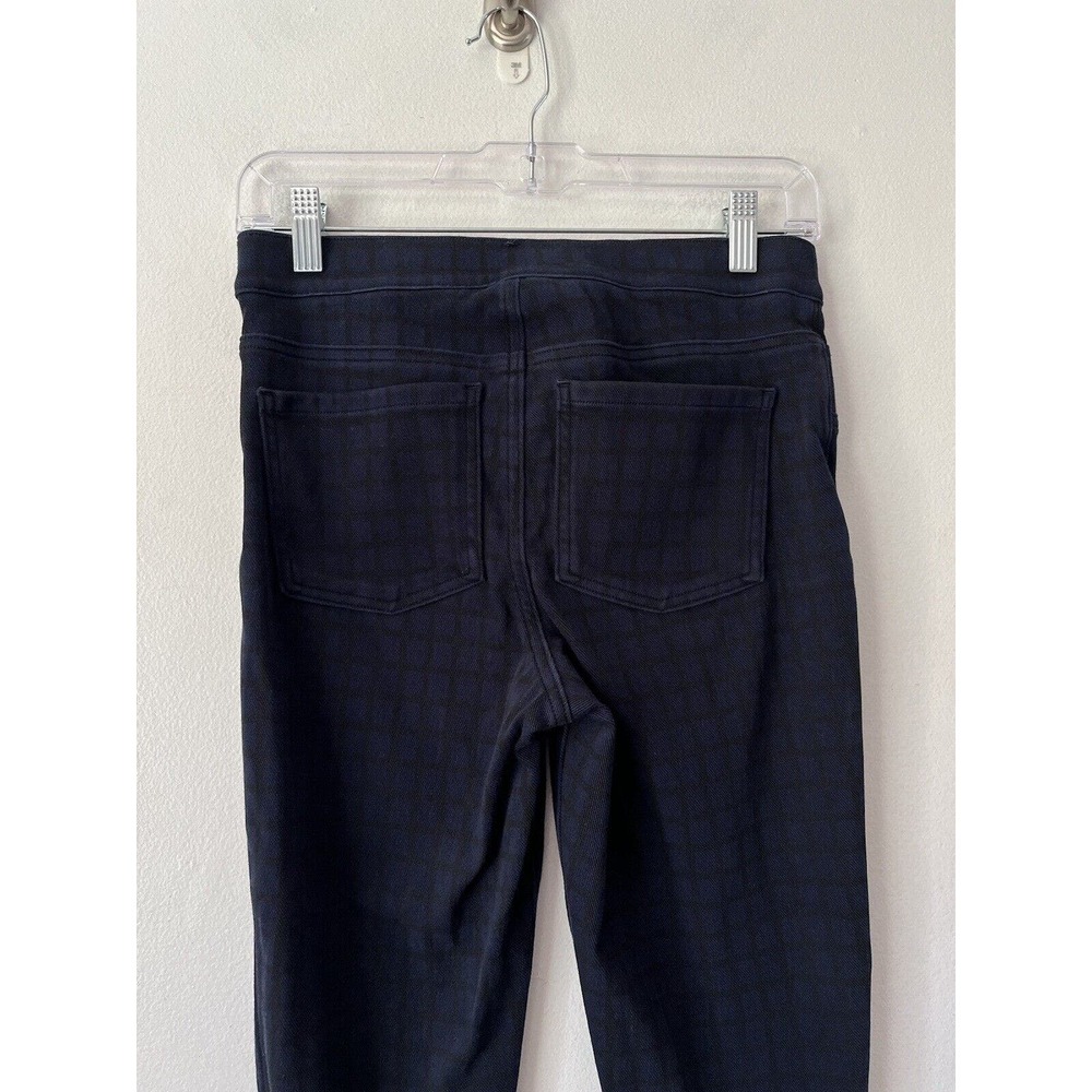 Spanx Blue Check Plaid Pull On Slimming Jeggings Women’s Size Small Pants - Picture 4 of 6